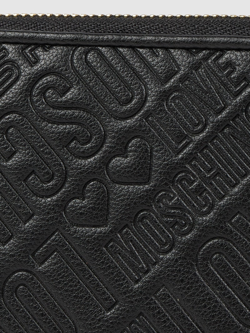 Portemonnaie mit Logo-Muster in schwarz
