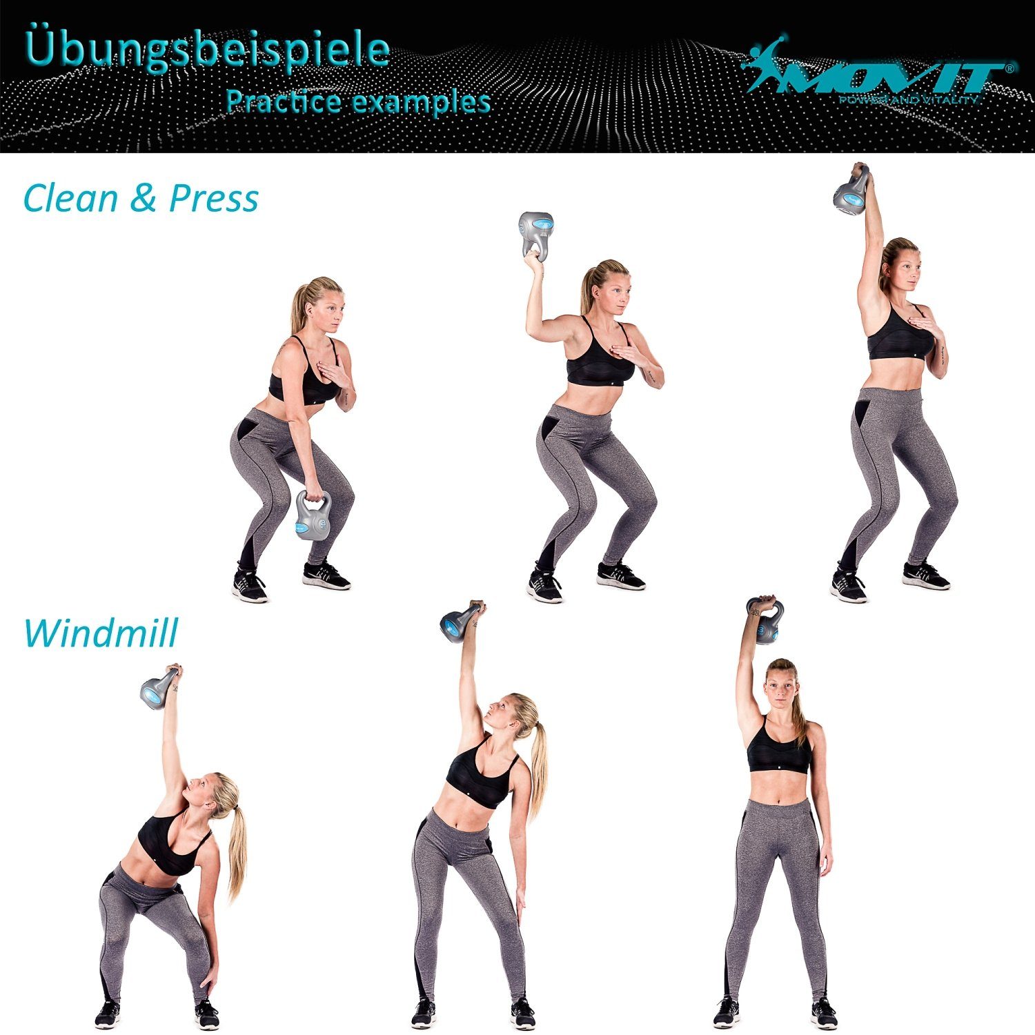 MOVIT Kettlebell Kettlebell Basic Schwunghantel Kugelhantel, (Hantel), mit bodenschonender Kunststoffummantelung, Gewicht von 1 kg bis 24 kg