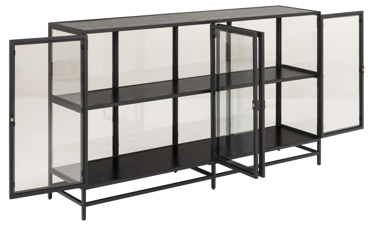 Vitrine Seaford Schwarz 152 x 86 cm