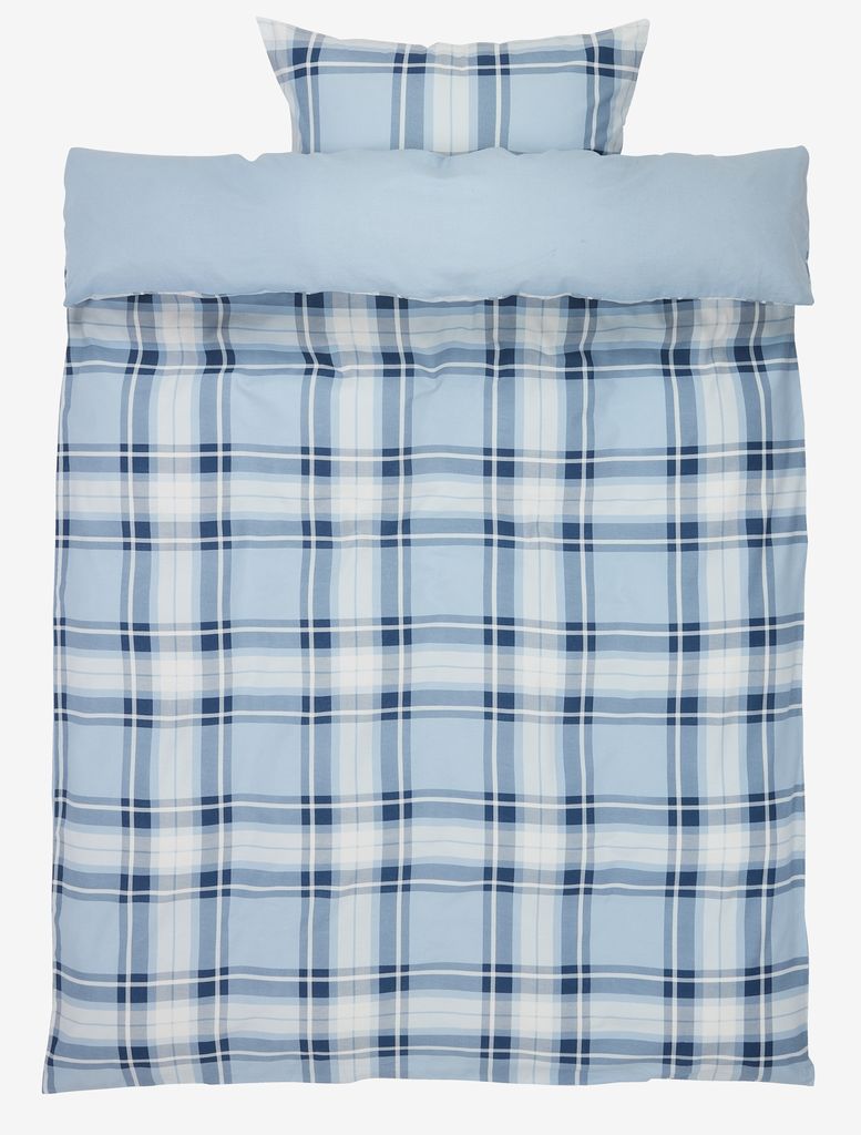 FRANCISKA basic Flanelowy komplet pościelowy FRANCISKA 140x200 niebieski