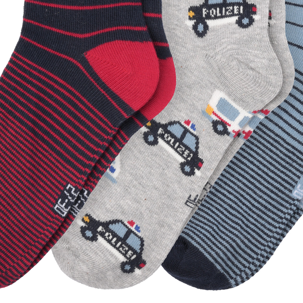3 Paar Jungen Socken mit Auto-Motiven