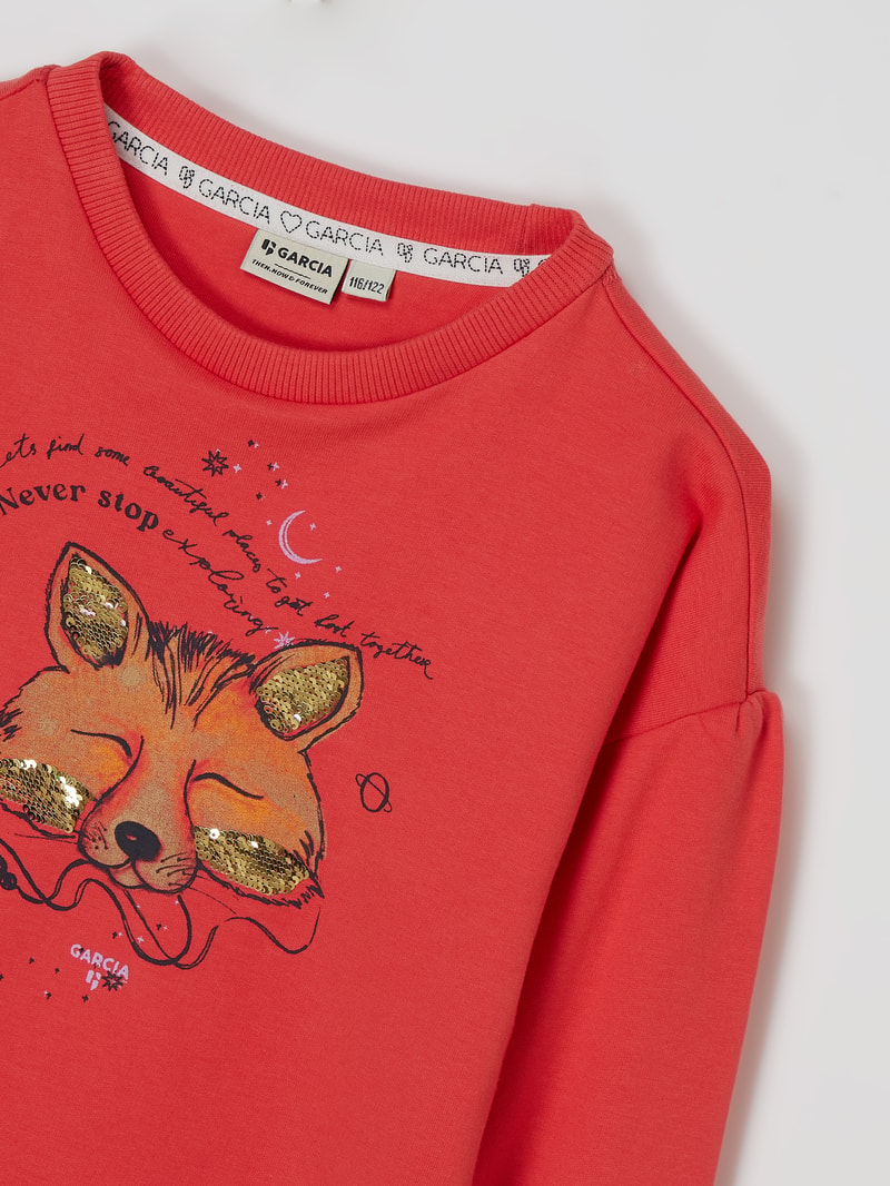 Sweatshirt mit Print in rot