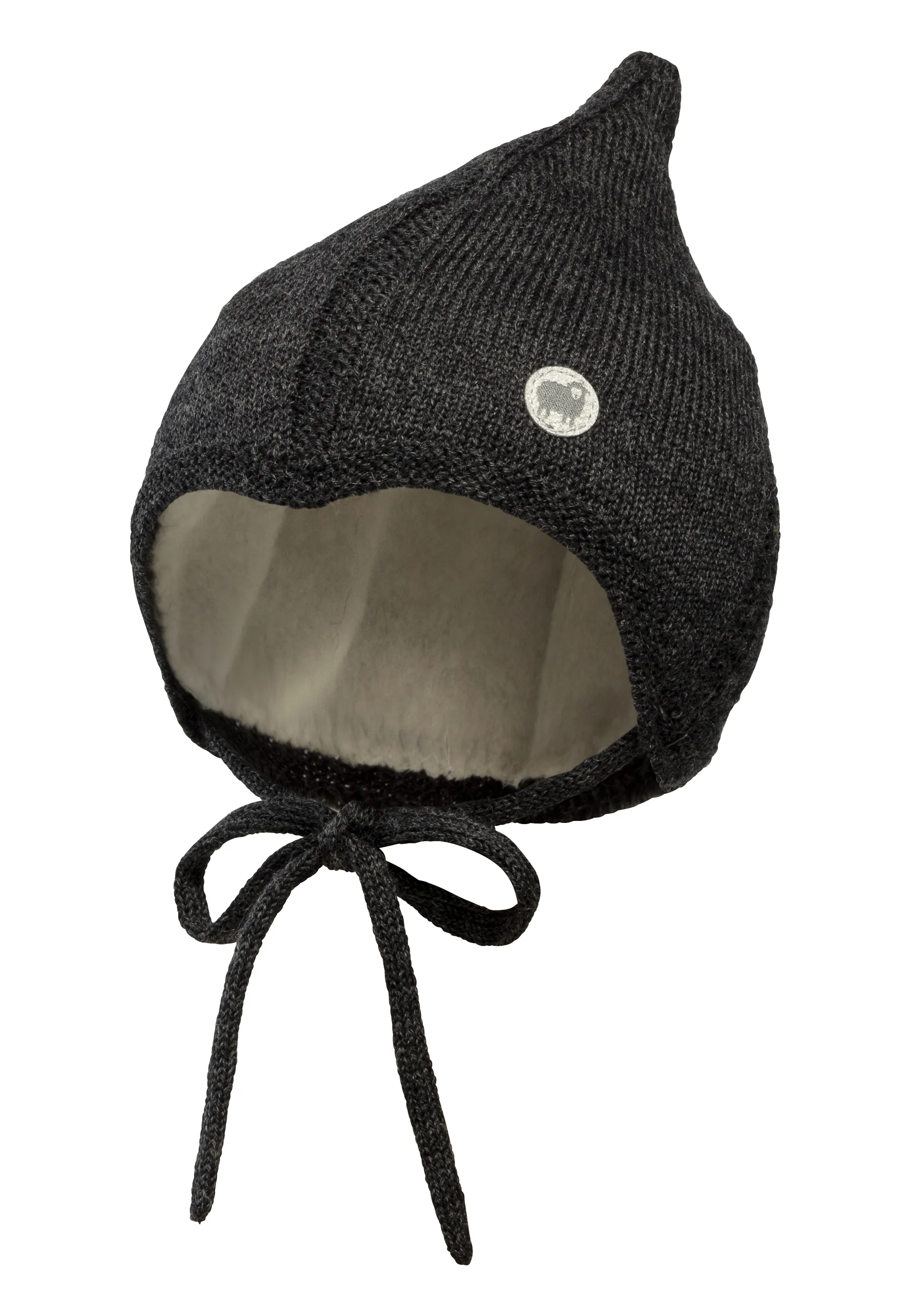 Strickmütze Baby aus Merinowolle unifarben