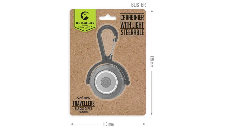 BLACK COFFEE Karabiner mit LED-Licht