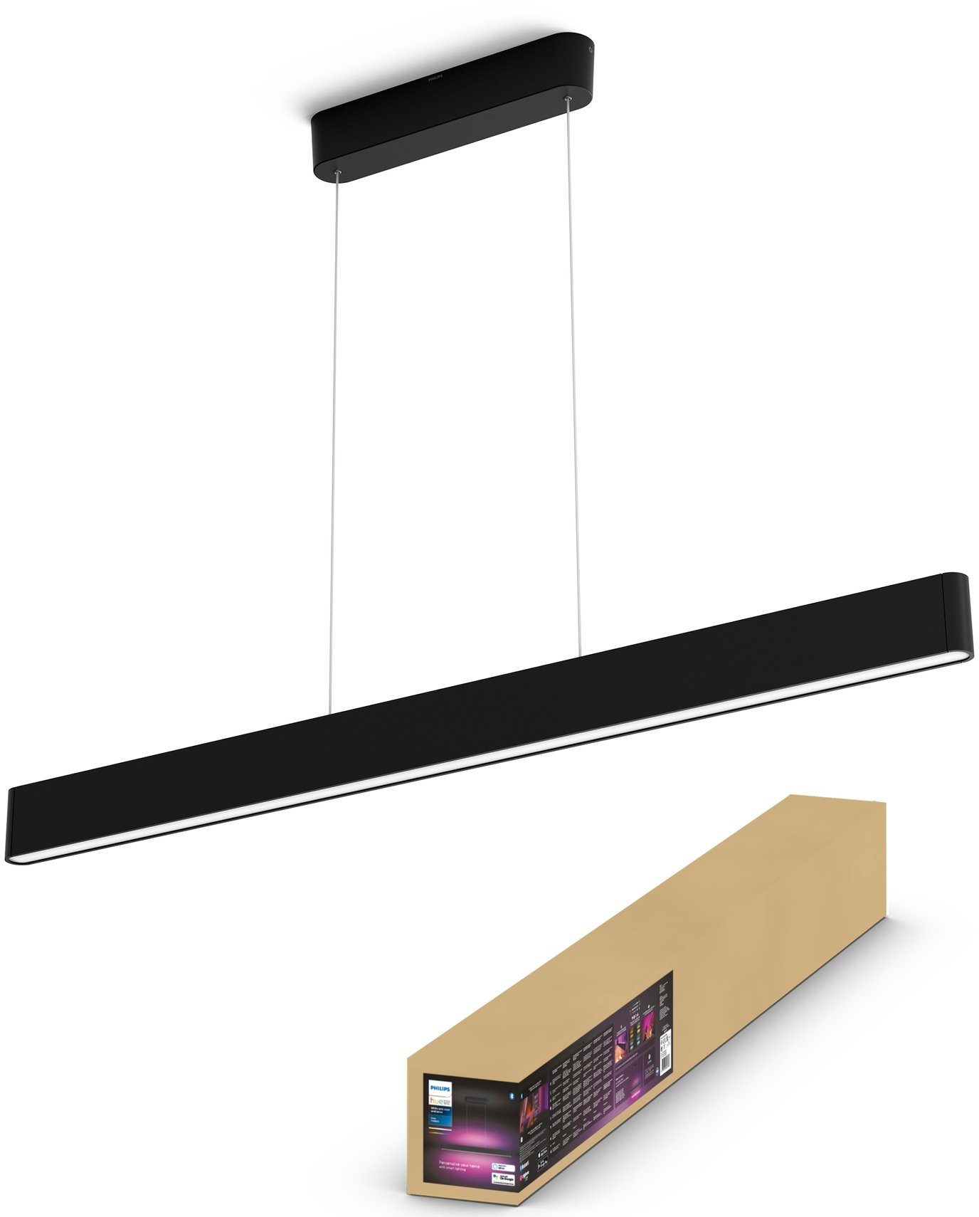 Philips Hue LED Pendelleuchte Ensis, Bluetooth, LED fest integriert, Farbwechsler, Doppelpack