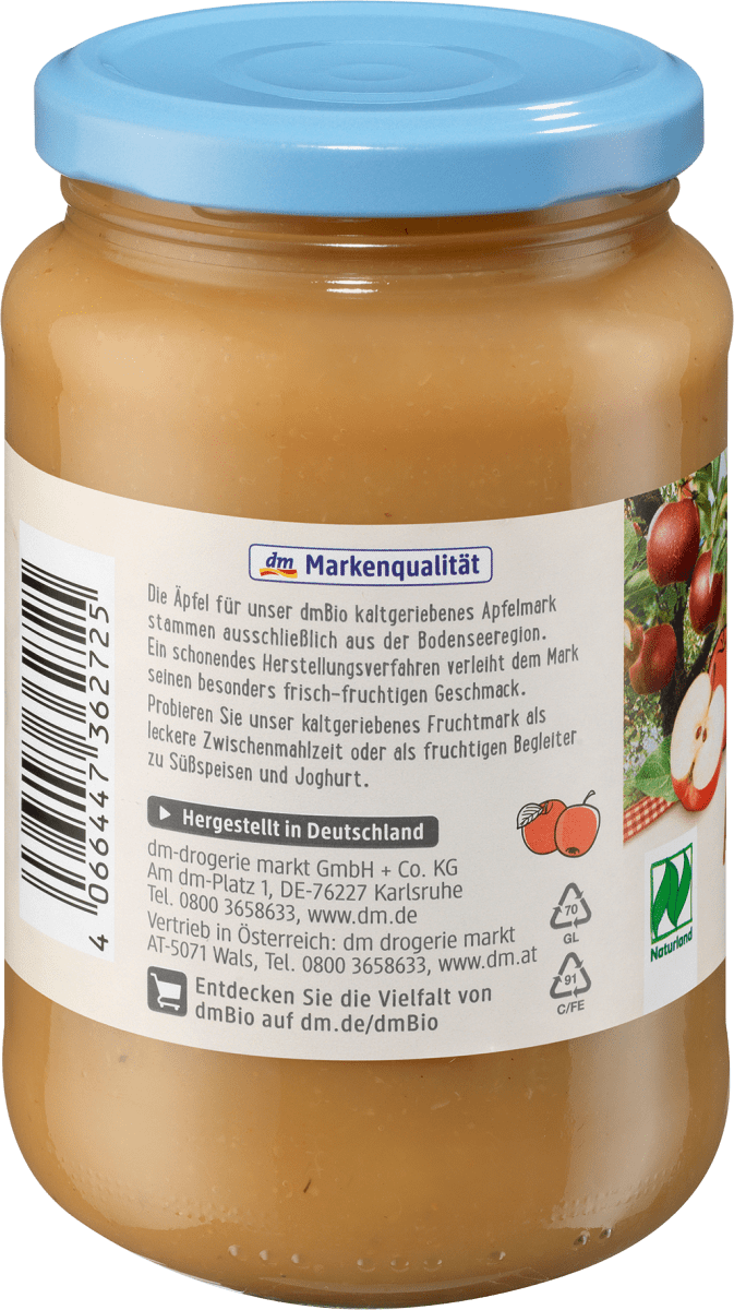 Fruchtmark Apfel kaltgerieben, 360 g