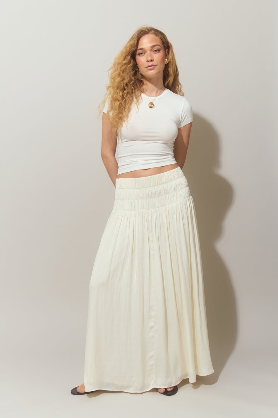 Gathered maxi skirt