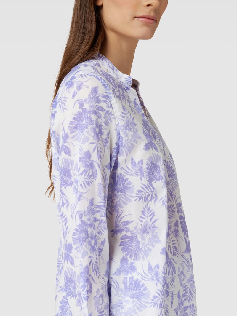 Bluse mit floralem Muster Modell 'Tunika' in lavendel