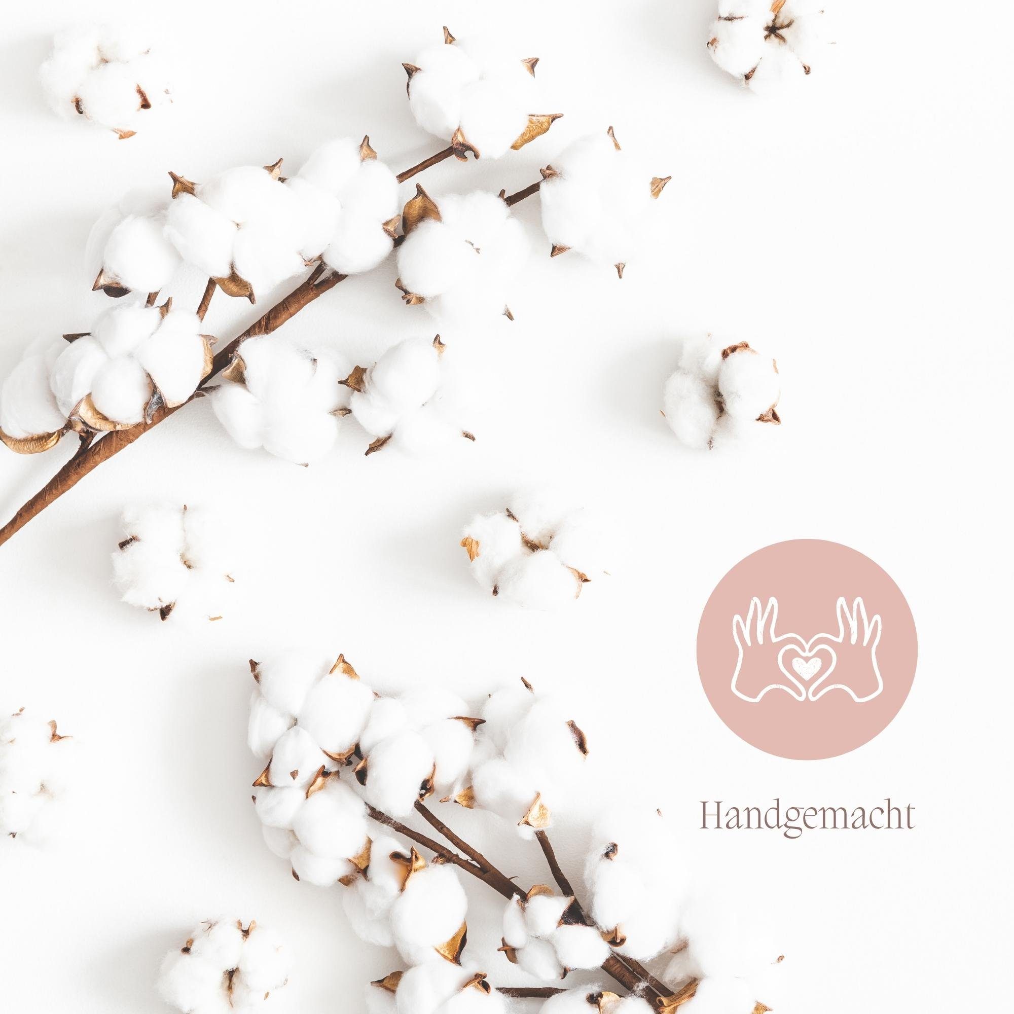 Trockenblume Echter Baumwollzweig - Baumwolle Zweig, Trockenblumen, Pampasgras Deko Baumwollzweig, Nina-Maria's Deko Gold, Höhe 53 cm, jeder Stiel hat 10 Köpfe