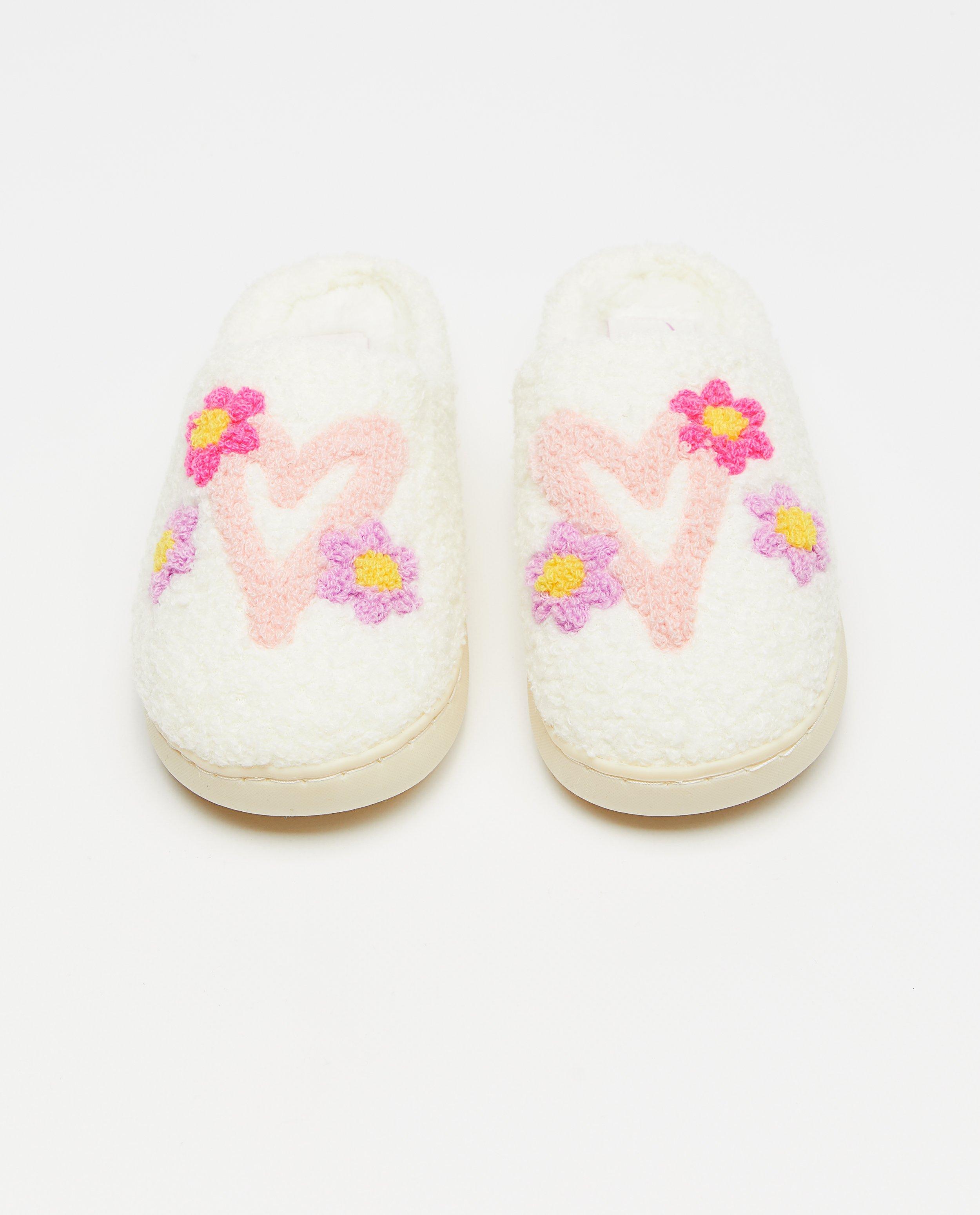 Milo Teddy hímzett papucs, 30-39-es méret, fehér