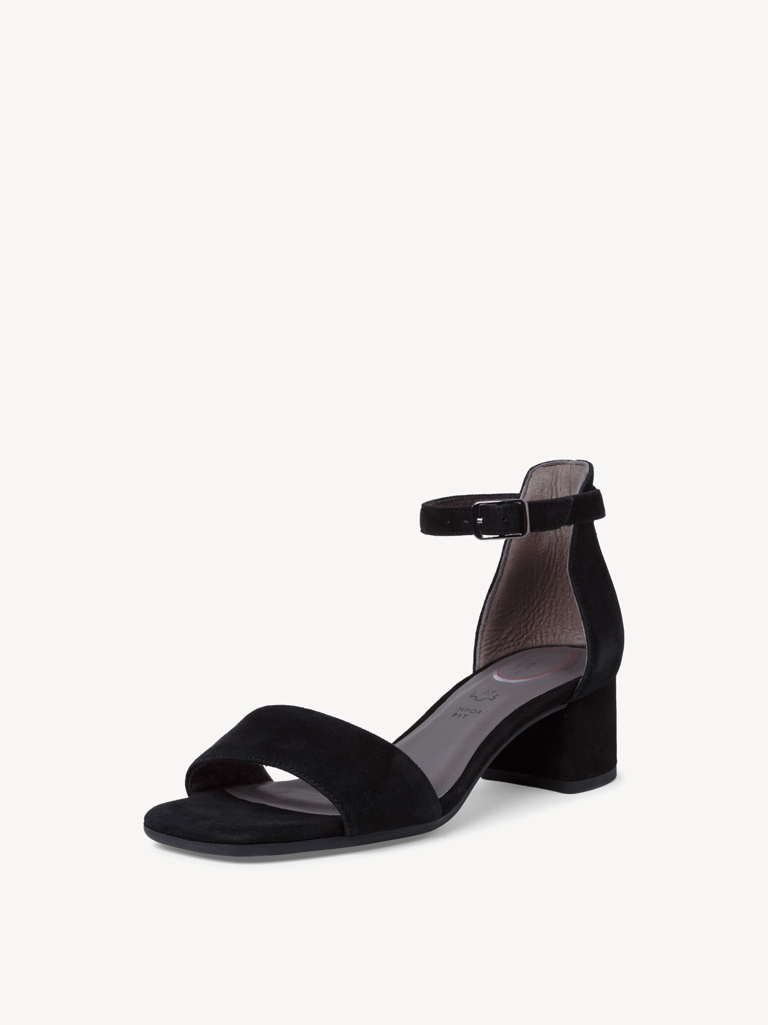 Sandale à talon en cuir - noir