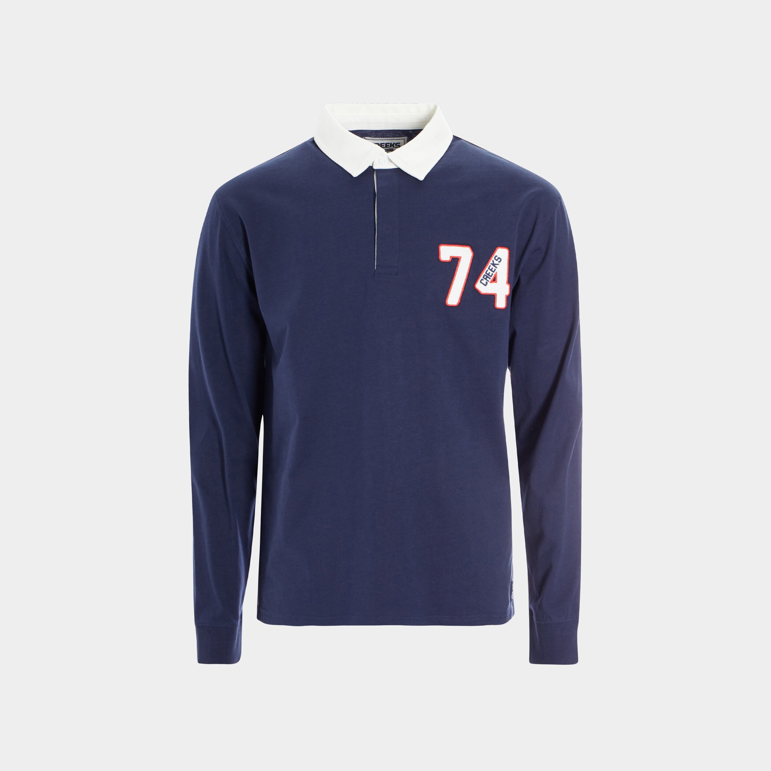 Polo manches longues Creeks bleu marine homme | La Halle