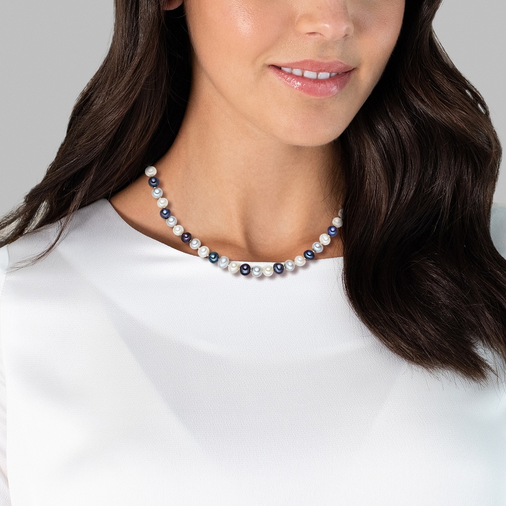 Valero Pearls Chaîne Argent sterling Perle de culture d'eau douce en Argent collier