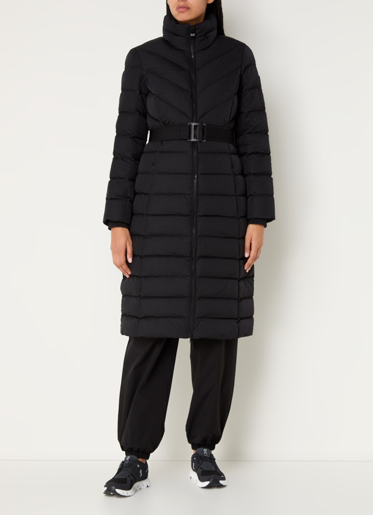 Emporio Armani Quilted jacket with belt and texture
