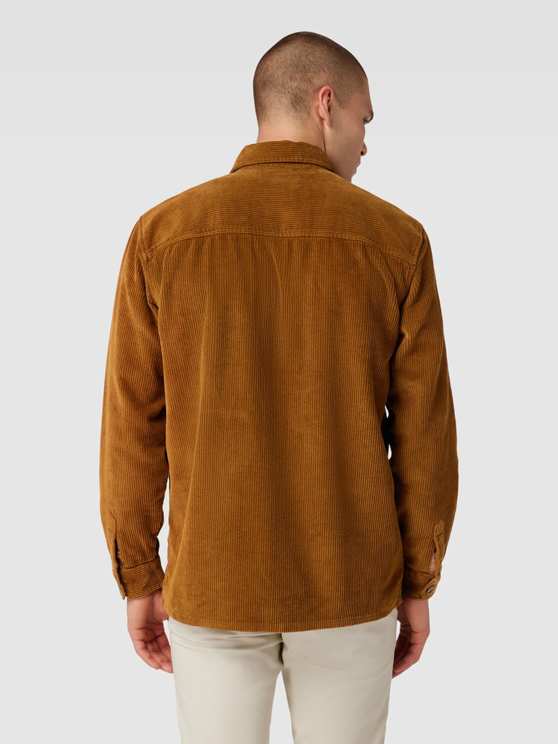 Overshirt aus Cord mit Umlegekragen in haselnuss braun meliert