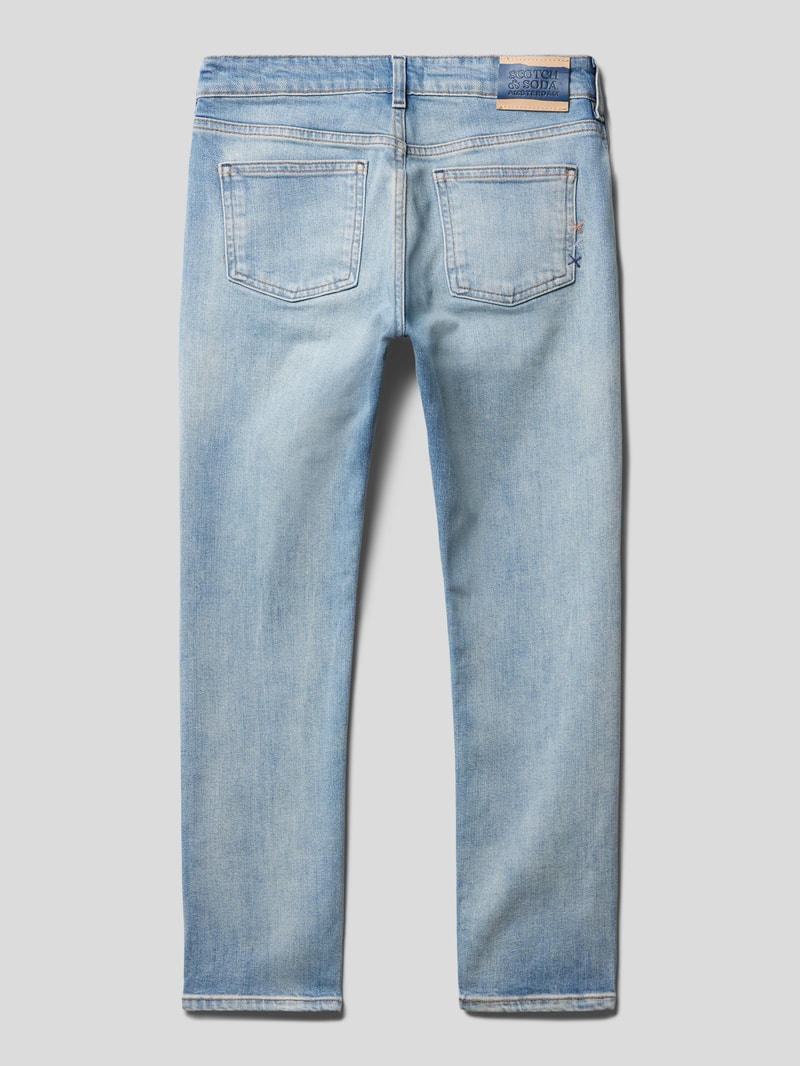 Jeans mit Label-Details Modell 'Dean' in mittelgrau