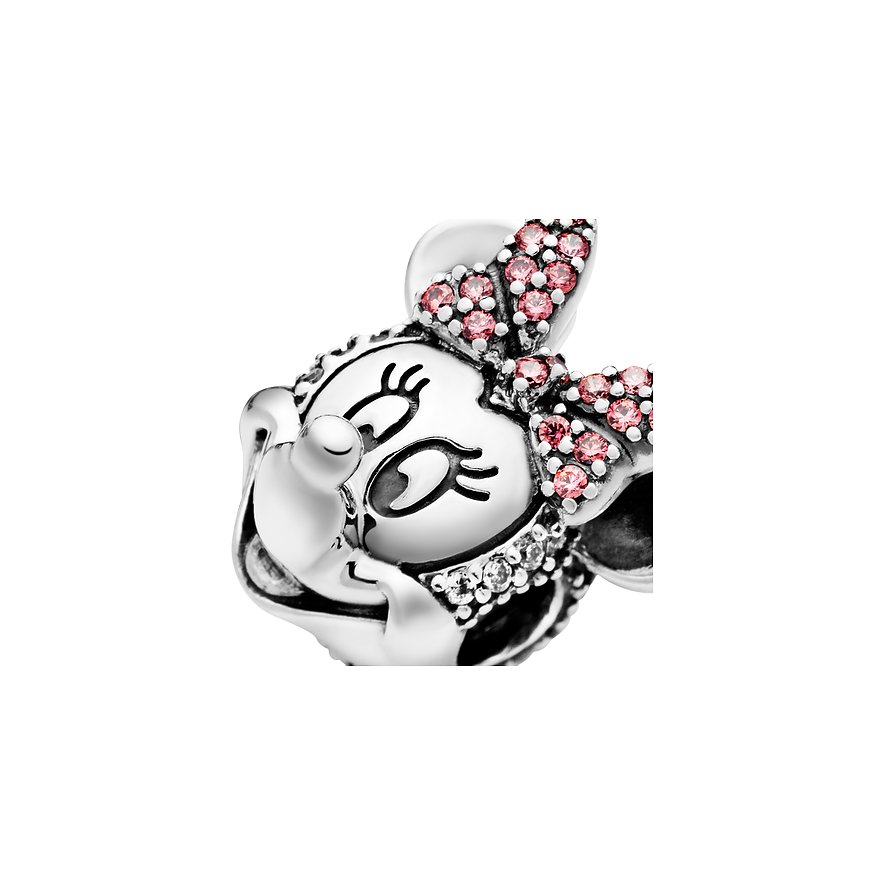 Pandora Charm x Pandora Minnie Maus mit rosafarbener Pavé-Schleife Clip