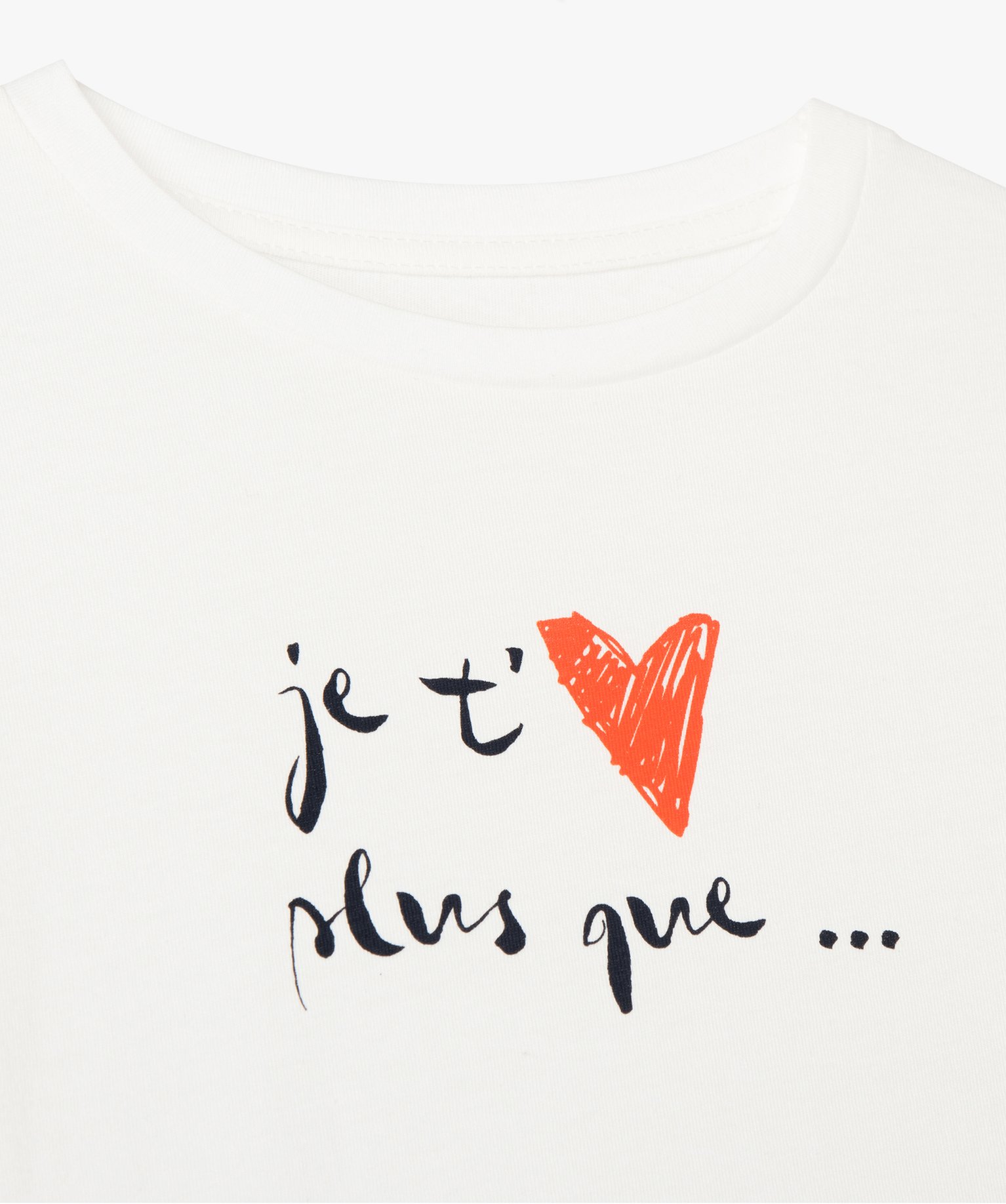 Tee-shirt enfant à manches courtes avec message ecru | GEMO