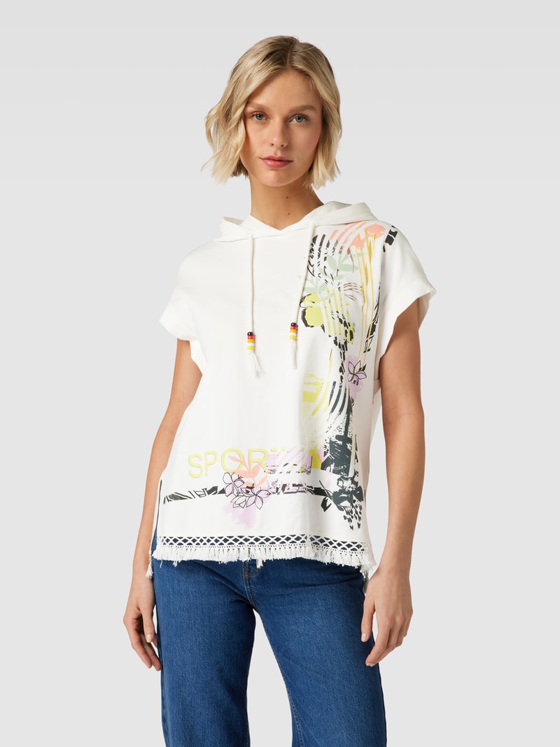 Sweatshirt mit Kapuze in offwhite
