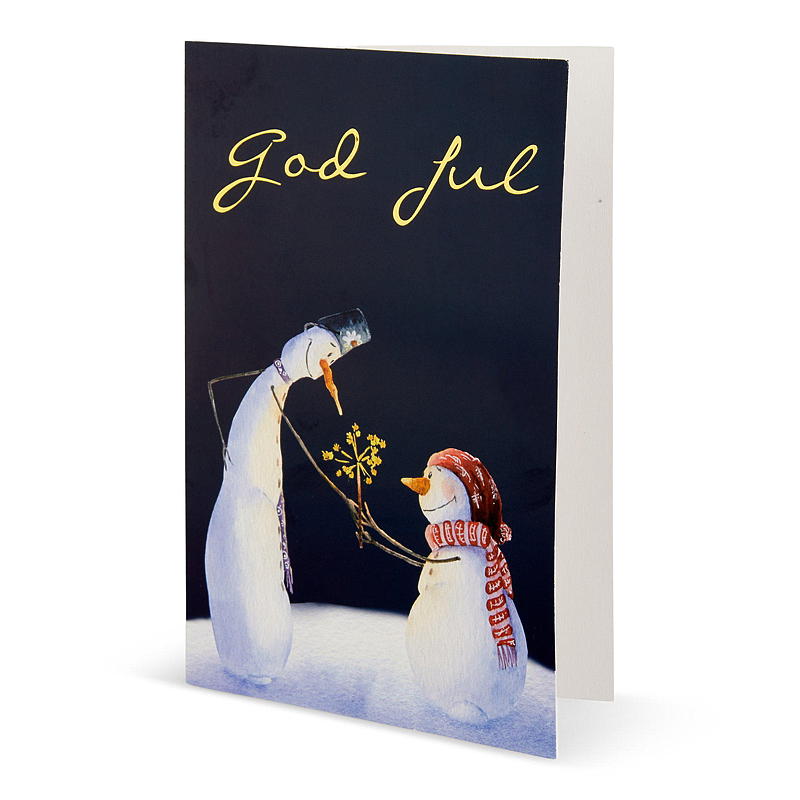 Kort doble jul 2 snømenn