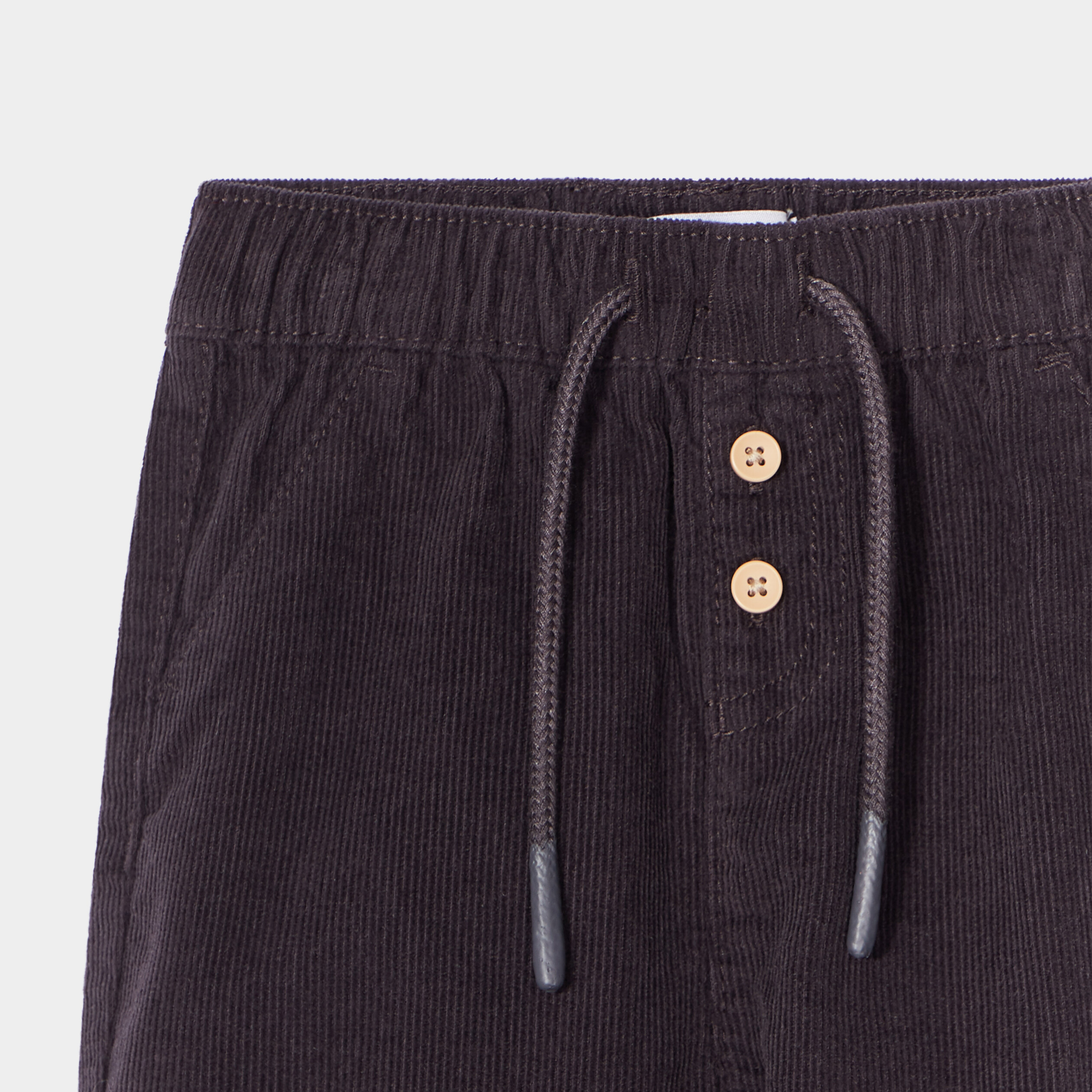 Pantalon velours 2 poches côtelé coton gris foncé bébé garçon | La Halle