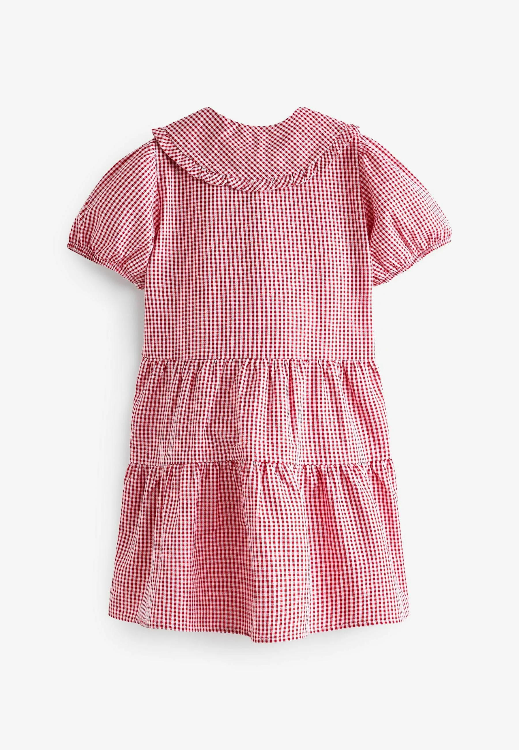 Siguiente vestido de verano con estampado de cuadros escalonados de la escuela Rich