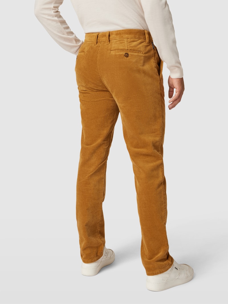 Cordhose mit Stretch-Anteil in dunkelgelb