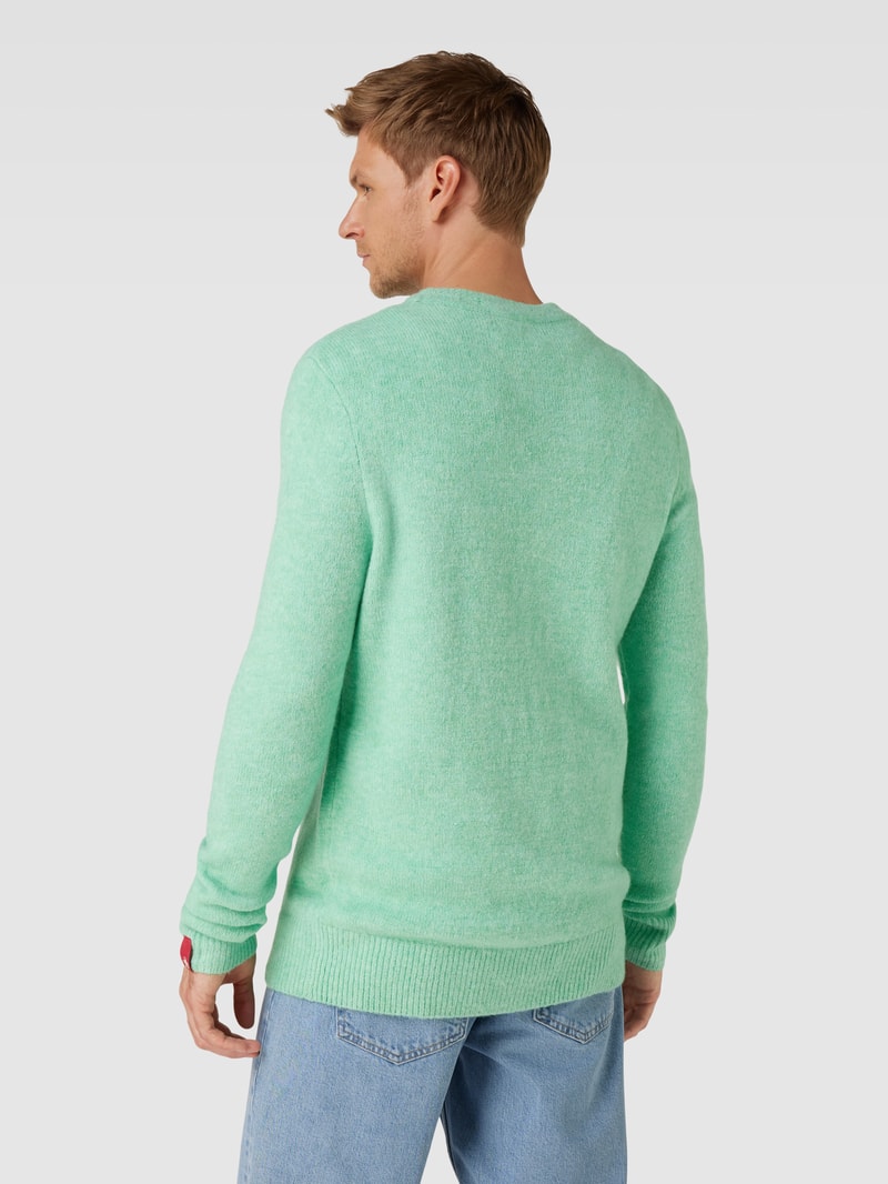 Strickpullover in melierter Optik in mint