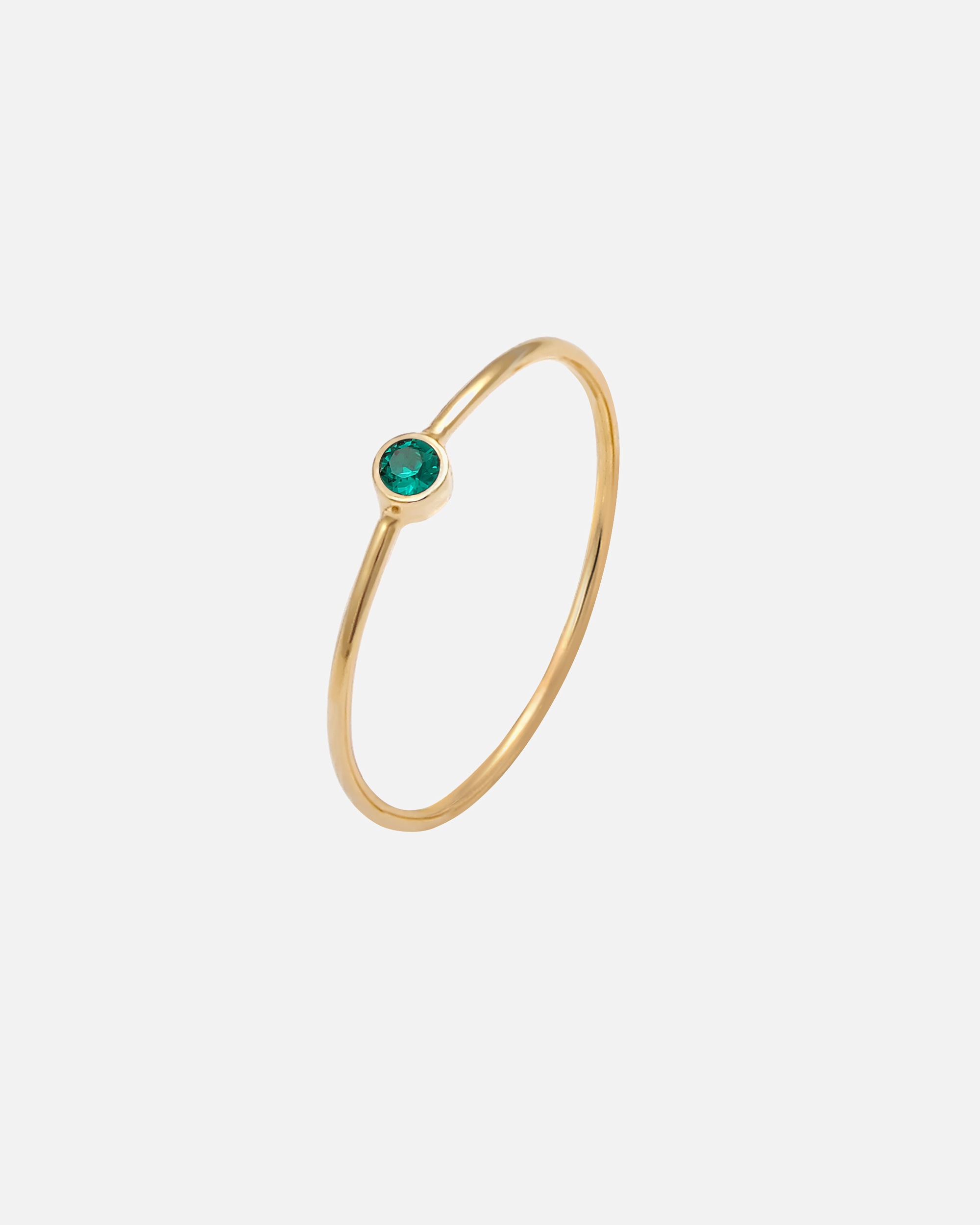 Bague solitaire Elli pour femme, ornée d'un motif délicat et de cristaux verts, en argent sterling 925 plaqué or.