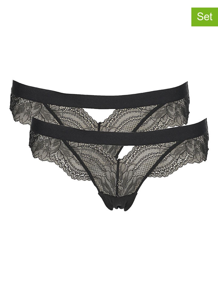 Hunkemöller 2er-Set: Slips in Schwarz günstig kaufen