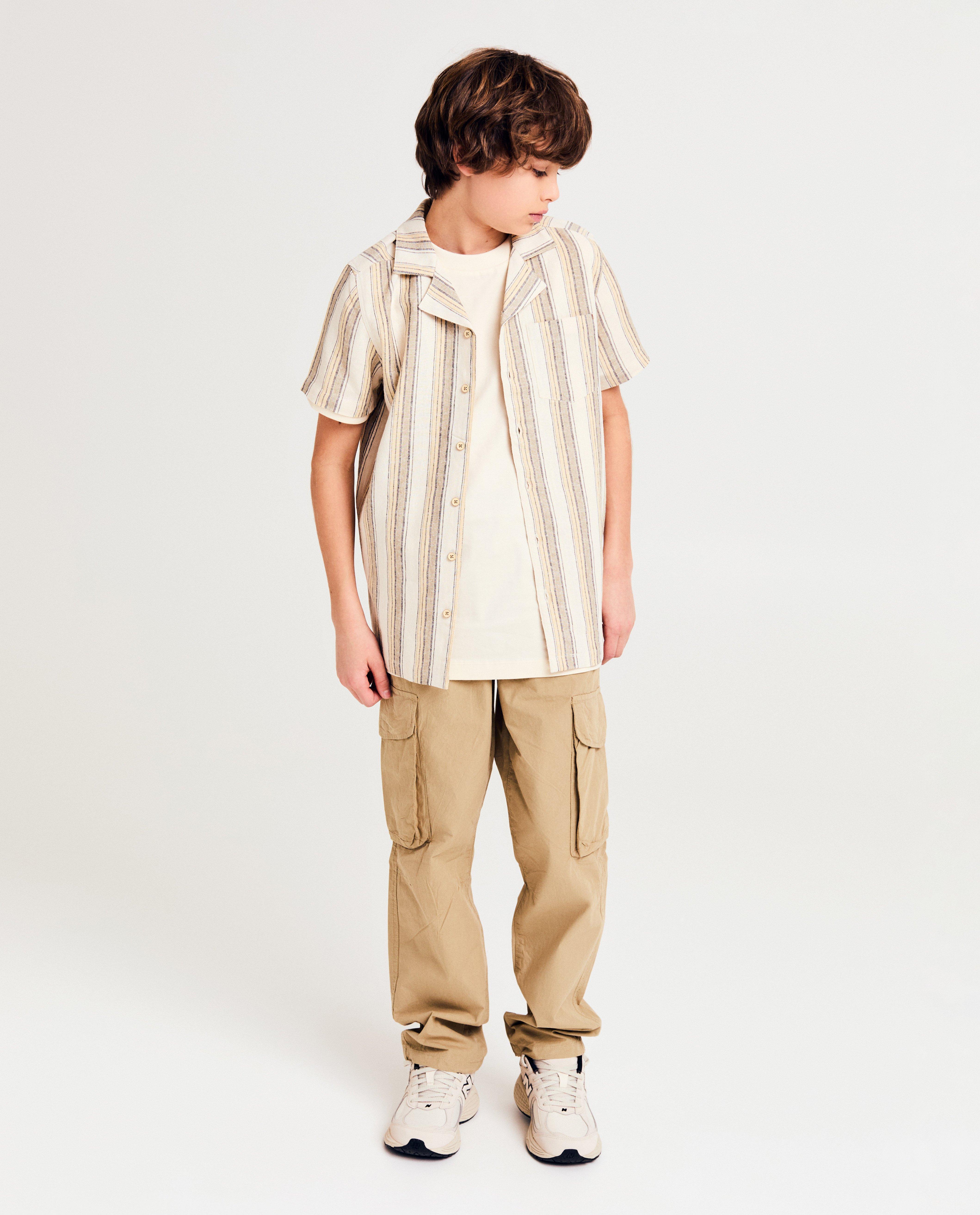 Camicia a righe Like Me, taglia 116-164 kaki