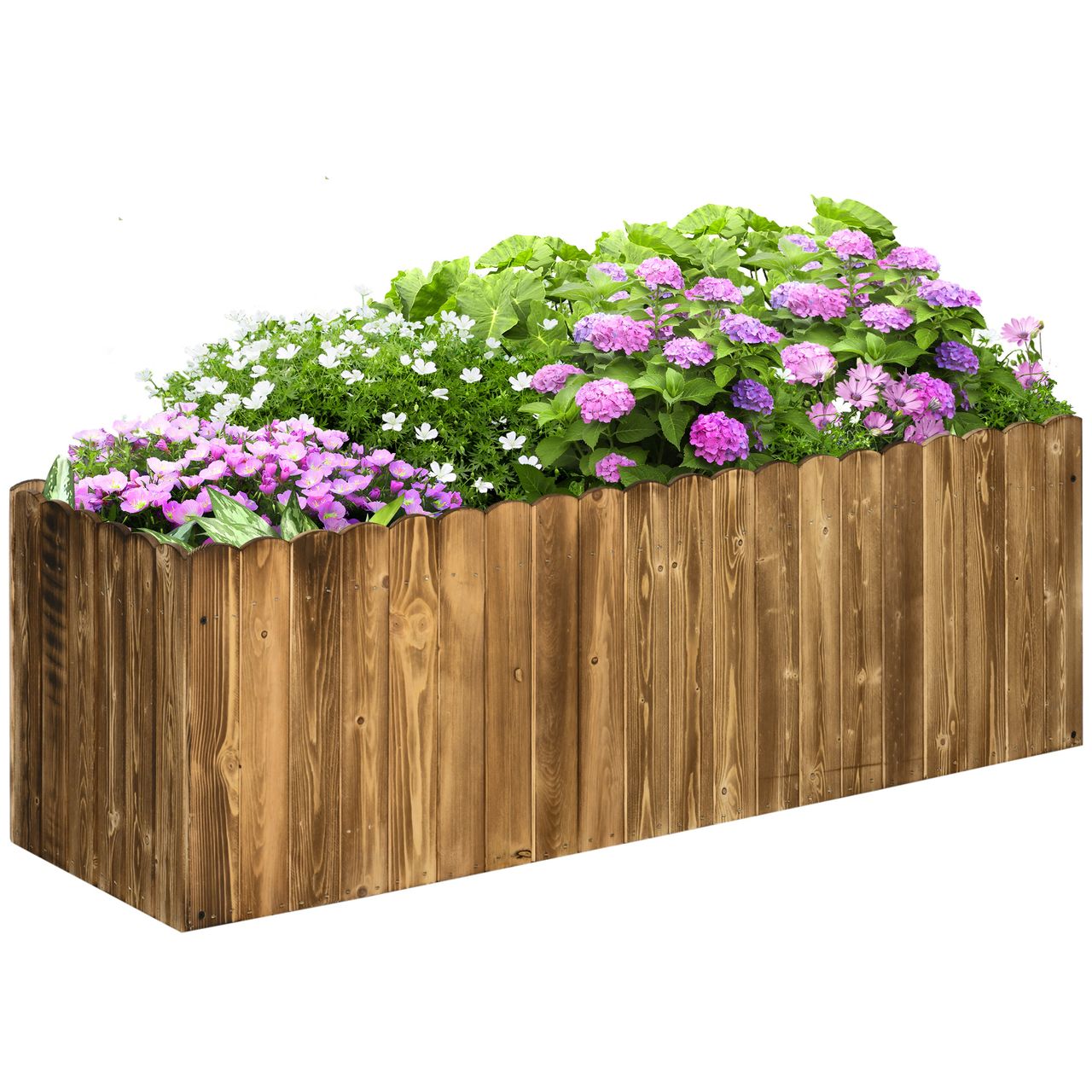 Outsunny Hochbeet Pflanzkasten Kräuterbeet Pflanzbeet Gemüse Blumenbeet Blumenkasten Tannenholz 120 x 40 x 40 cm