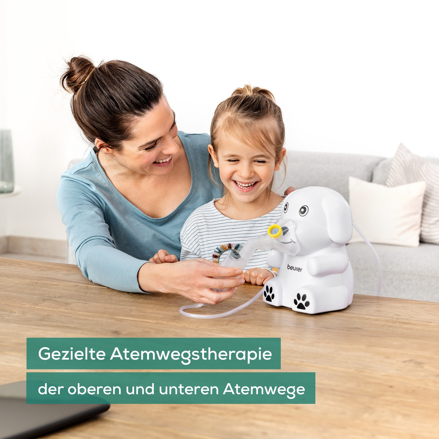 Beurer Inhalator IH 24 Kids-Kinder Inhalator in süßem Hundedesign mit Kompressor-Drucklufttechnologie