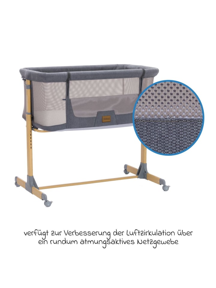 fillikid Beistellbett Crip 6-fach höhenverstellbar in grau günstig kaufen onesize
