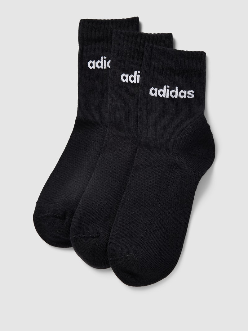 Socken mit Label-Stitching im 3er-Pack in schwarz