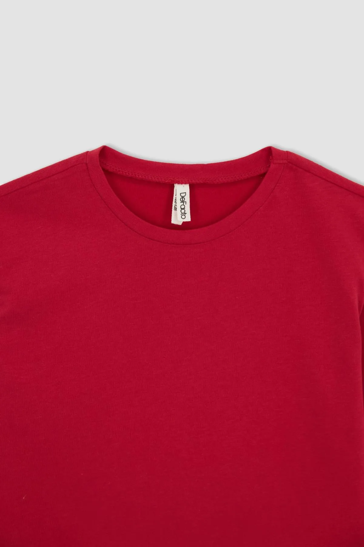 DeFacto  Mädchen T-Shirt mit Rundhalsausschnitt und langen Ärmeln, rot Z4192a623sp