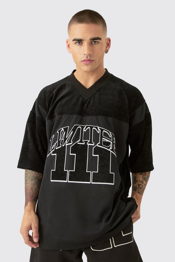 Oversize Velour Mesh Oberteil