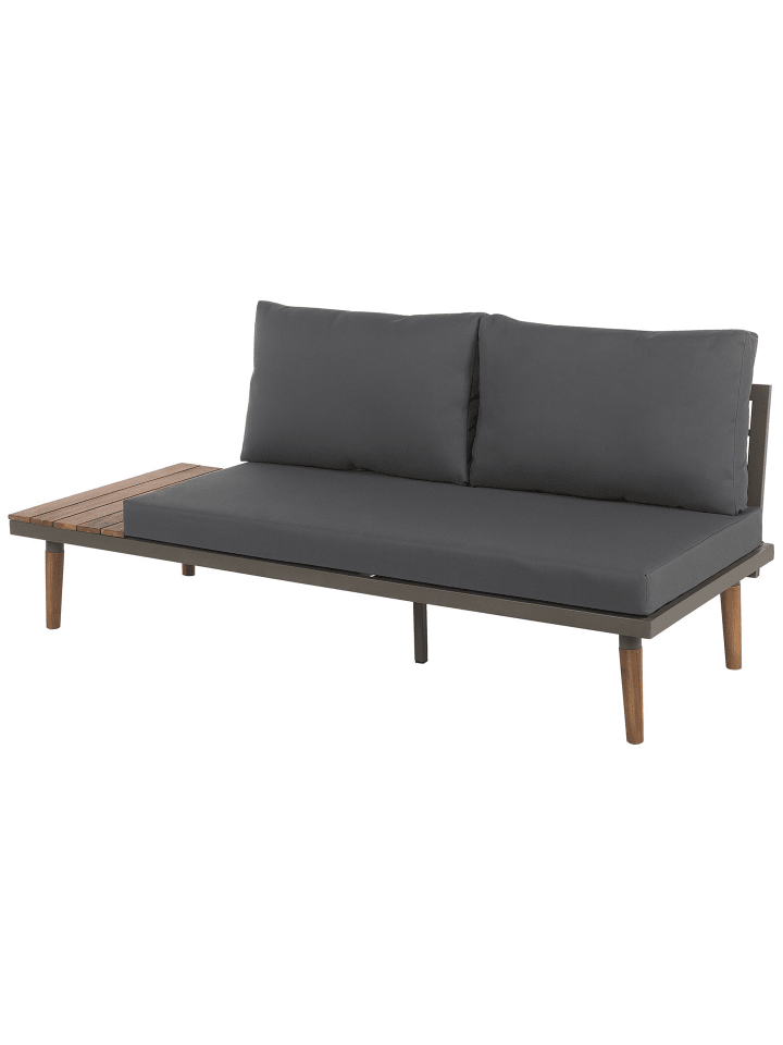 Beliani 7-tlg Lounge Set CORATO in Grau/Dunkler Holzfarbton/Heller Holzfarbton günstig kaufen onesize