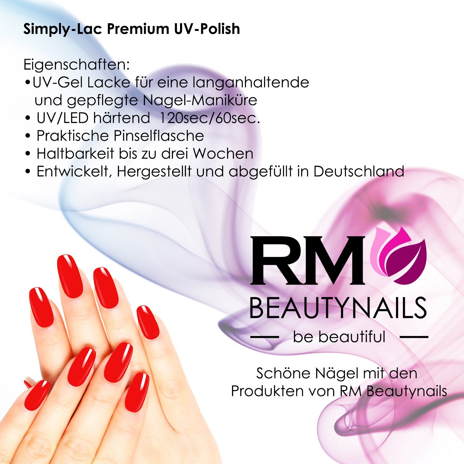 RM Beautynails UV-Nagellack Simply Lac Premium UV-Nagellack UV-Polish 10ml
