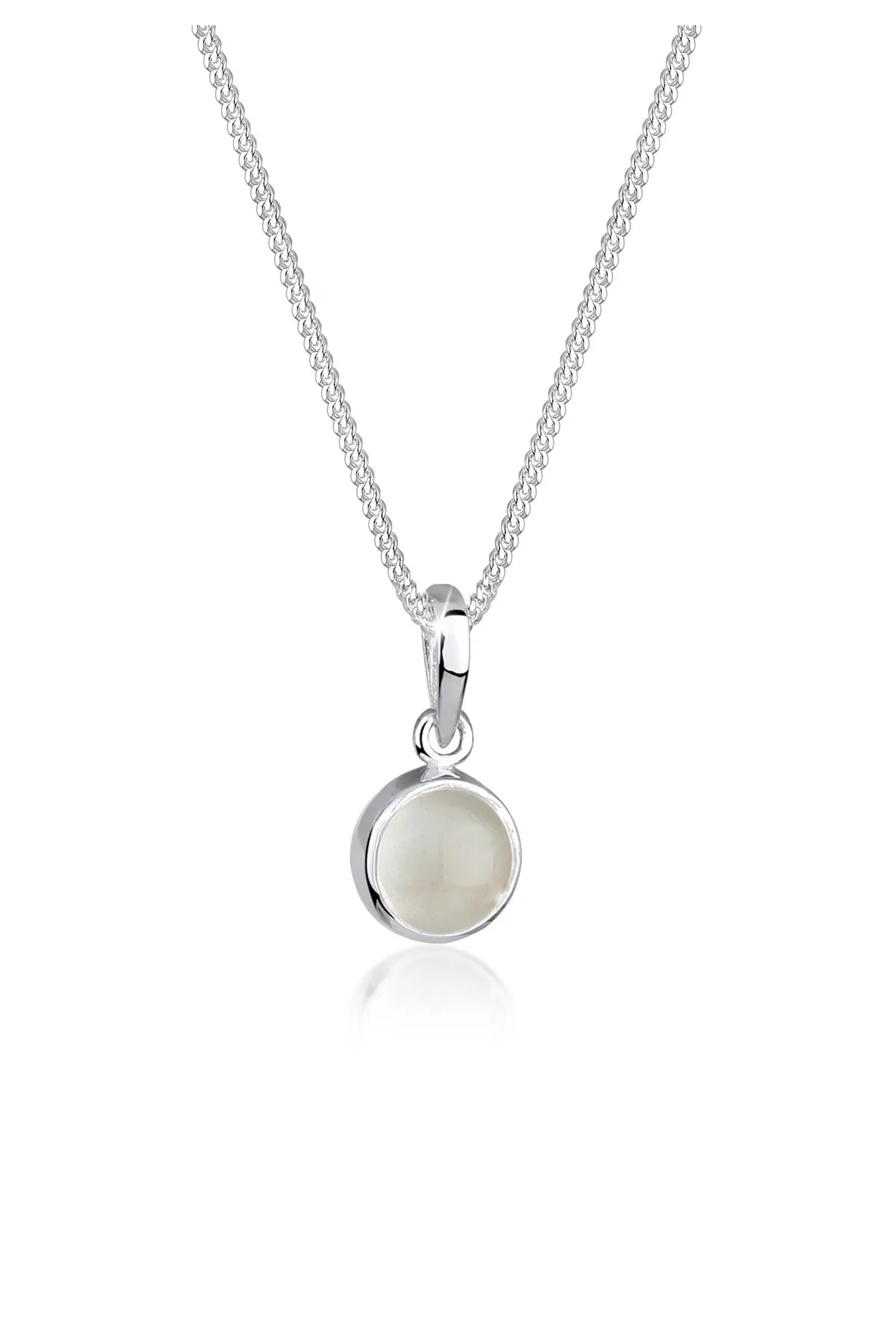 ELLI  Halskette Mondstein Edelstein Natur 925 Sterling Silber