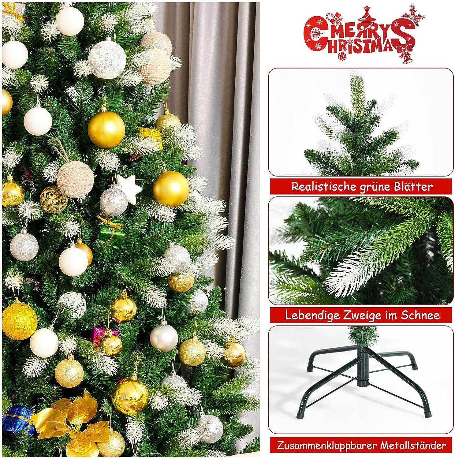 KOMFOTTEU Künstlicher Weihnachtsbaum Tannenbaum, 180cm