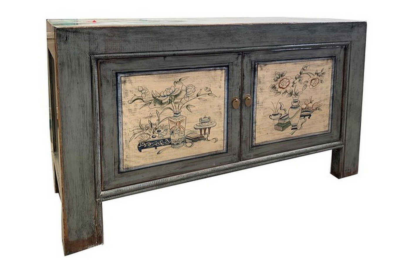 daslagerhaus living Bauernschrank Sideboard Shanxi grau flower 135cm
