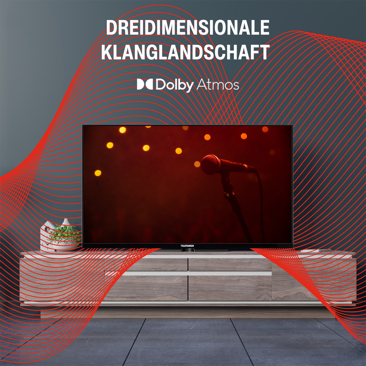 Telefunken Telefunken 65 Zoll Fernseher Fire TV (4K UHD Smart TV, HDR Dolby Vision, Dolby Atmos, Triple-Tuner)
