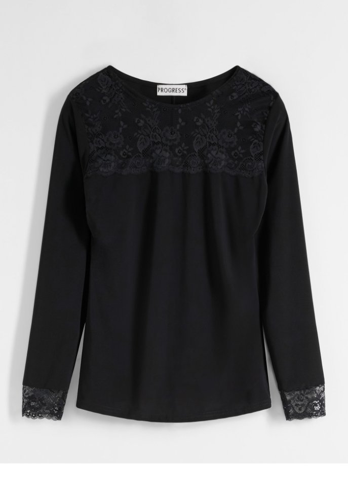 Langarmshirt mit Spitze