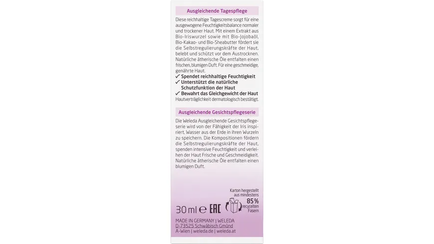 WELEDA IRIS Ausgleichende Tagespflege 30 ml