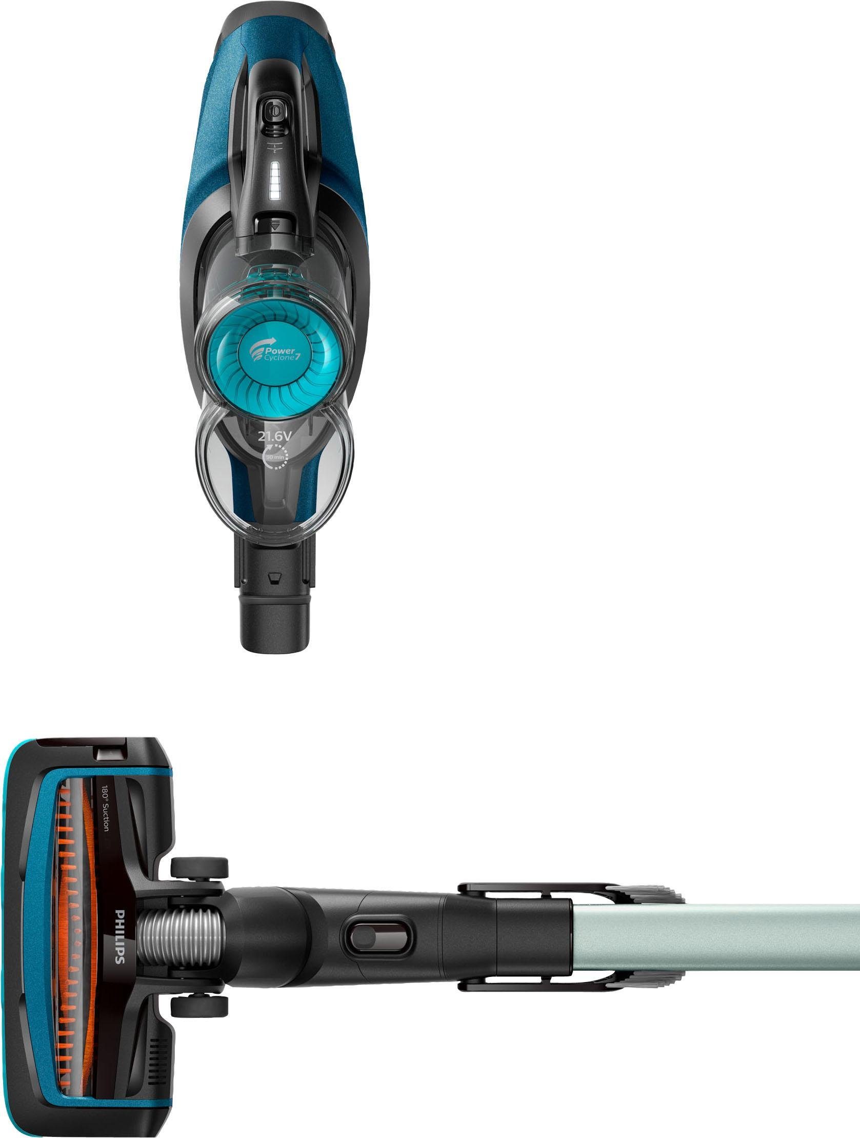 Philips Nass-Trocken-Akkusauger FC6728/01 SpeedPro Aqua, beutellos, mit 50 Minuten Akkulaufzeit, Wischfunktion und 180°-Saugdüse