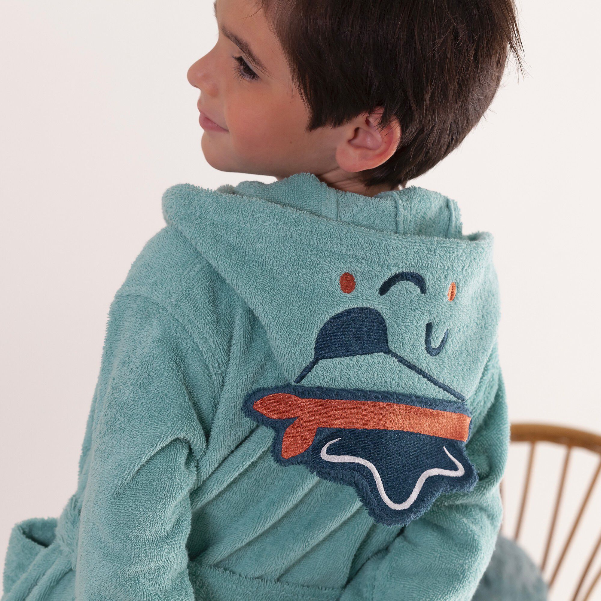 Peignoir de bain enfant pirate éponge coton