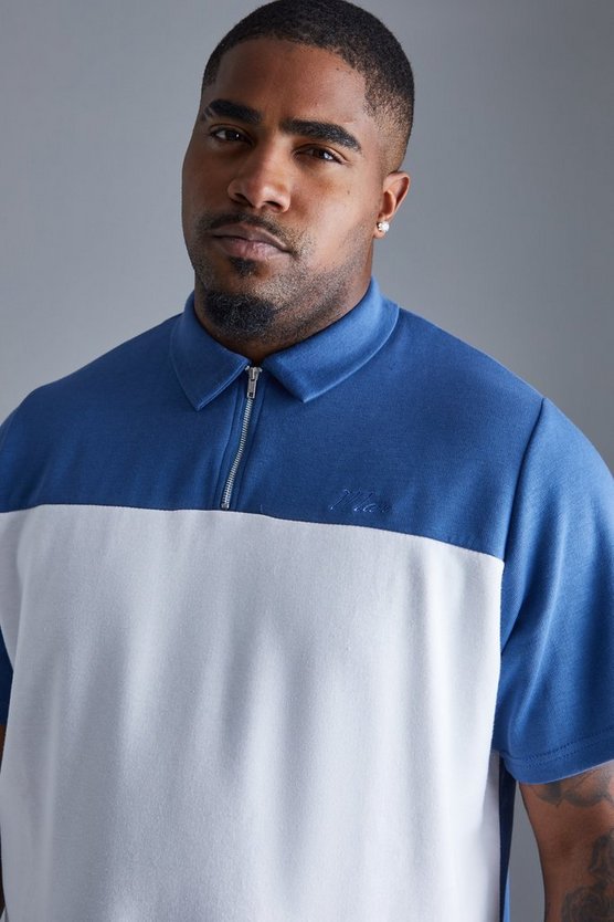 Plus Slim-Fit Colorblock Poloshirt