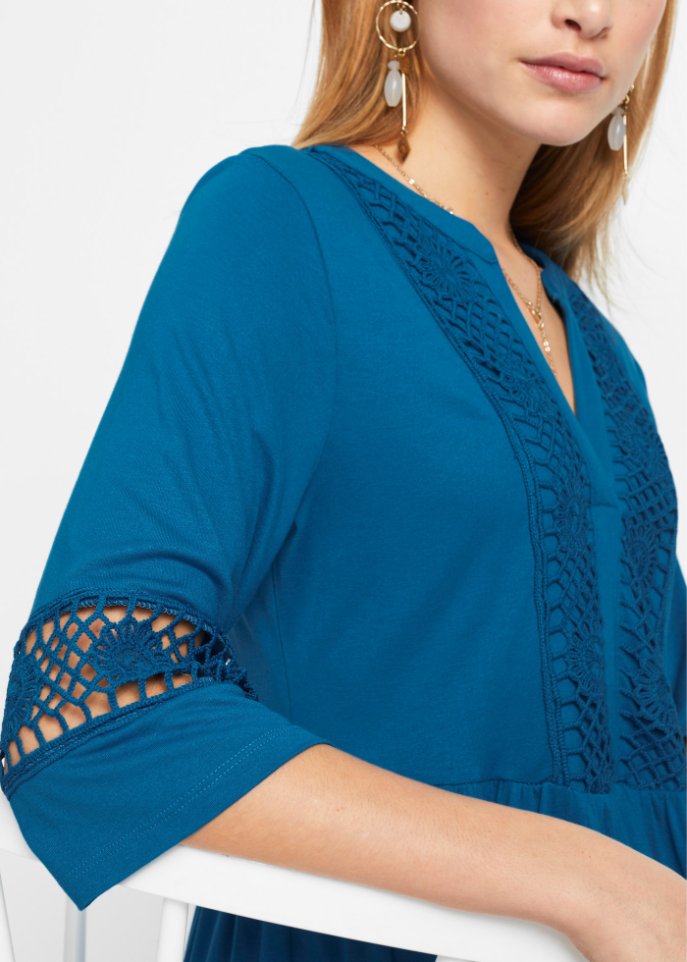 Tunika-Kleid mit Spitze