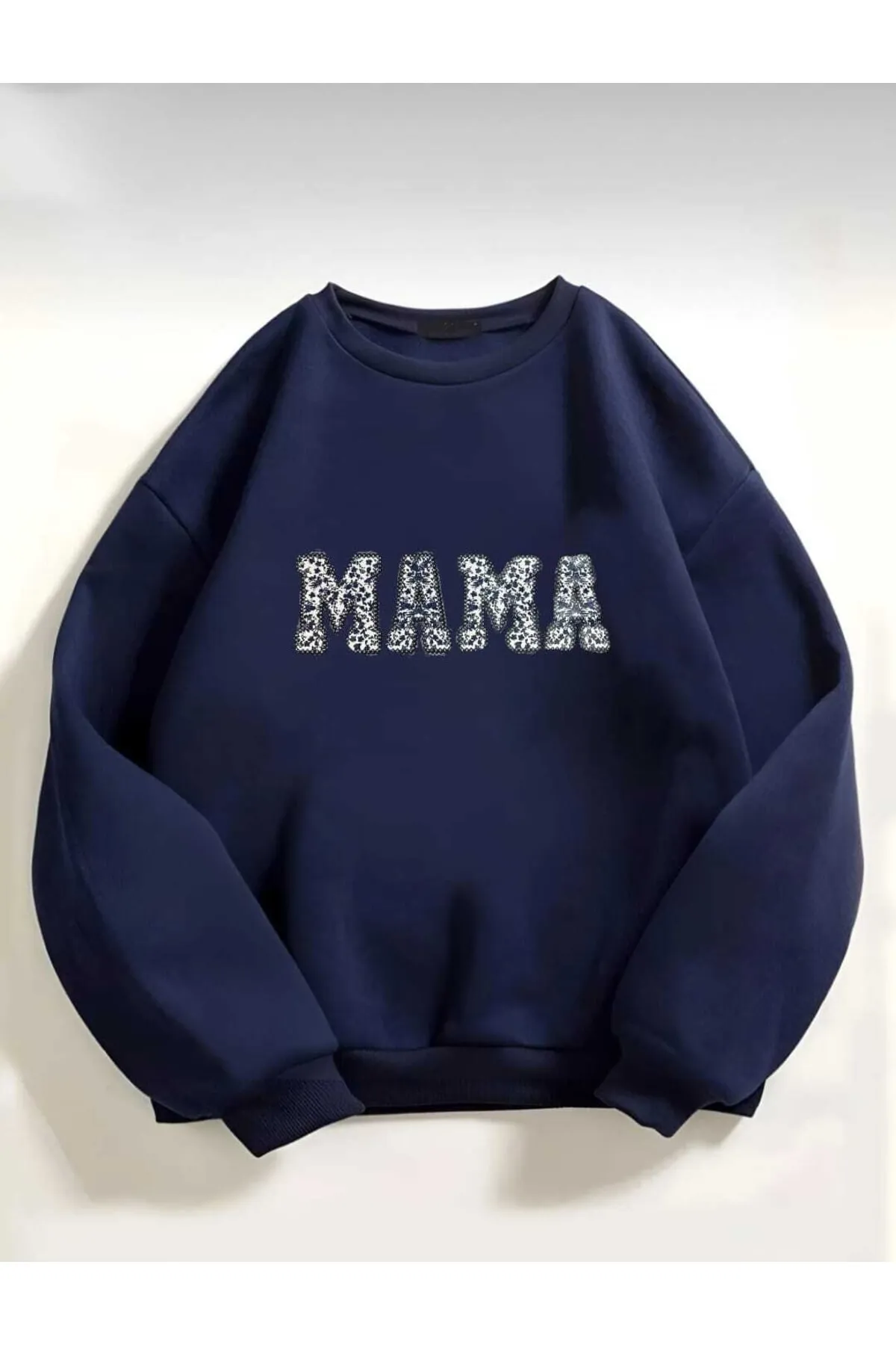 My Blog  Marineblaues, übergroßes Mama-Sweatshirt mit Aufdruck